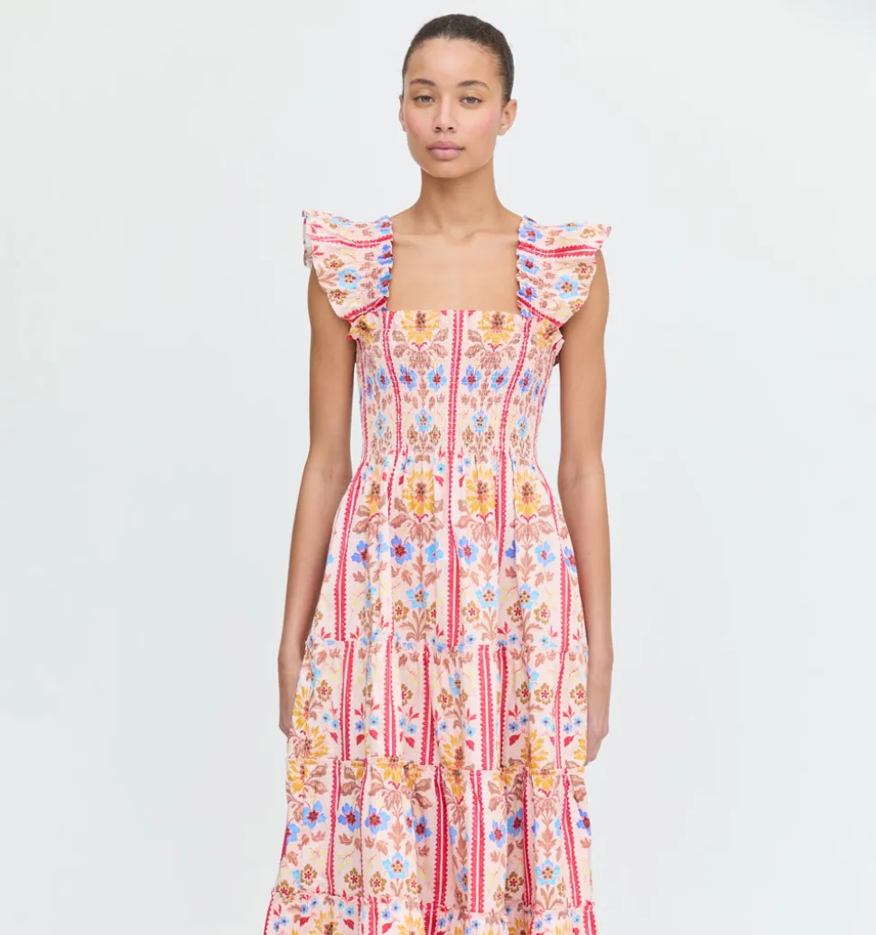The Ellie Nap Dress in Pink Floral Block Stripe
