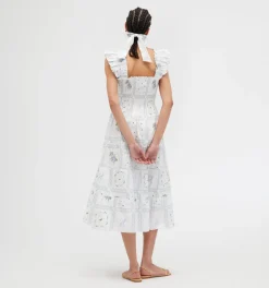 The Ellie Nap Dress in White Floral Patchwork