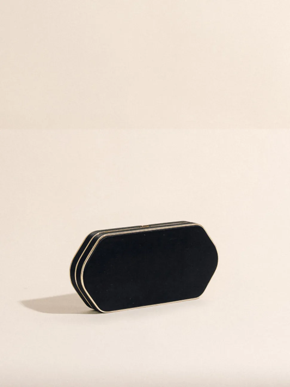 The Elongated Clutch in Black Satin