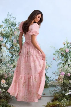 The Emma Dress in Light Pink Tapestry Rose