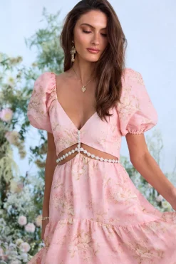 The Emma Dress in Light Pink Tapestry Rose