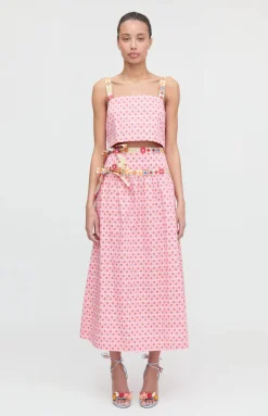 The Faris Skirt in Pink Cala Check