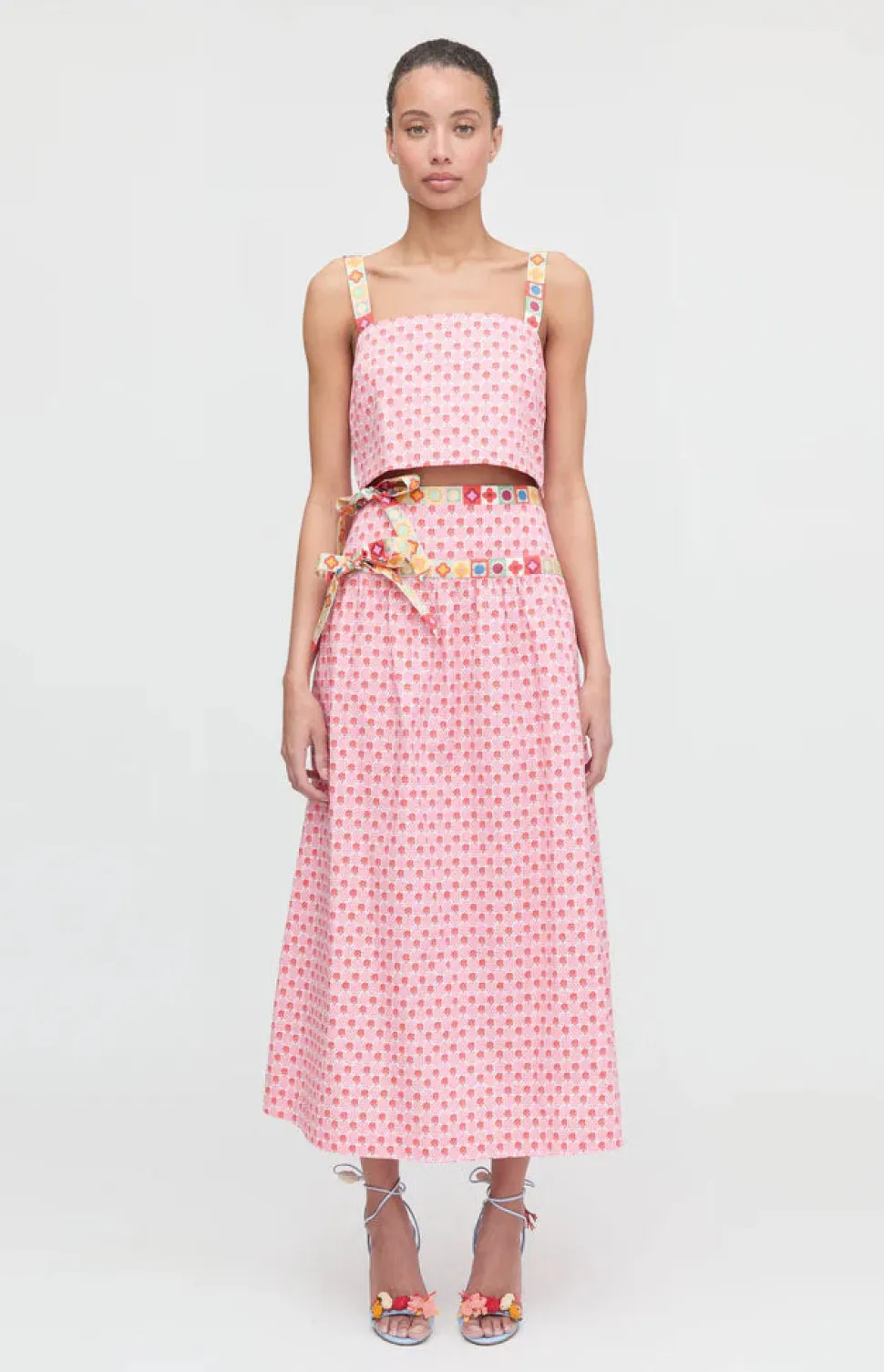 The Faris Skirt in Pink Cala Check