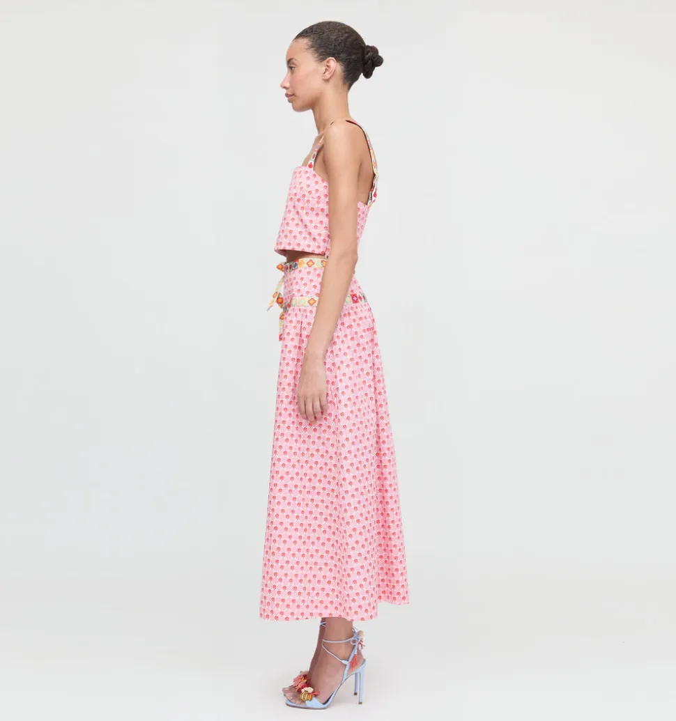 The Faris Skirt in Pink Cala Check