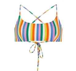 The Fiji Bikini Top in Rainbow Stripe