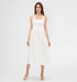 The Fleur Midi Dress in White