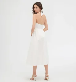 The Fleur Midi Dress in White