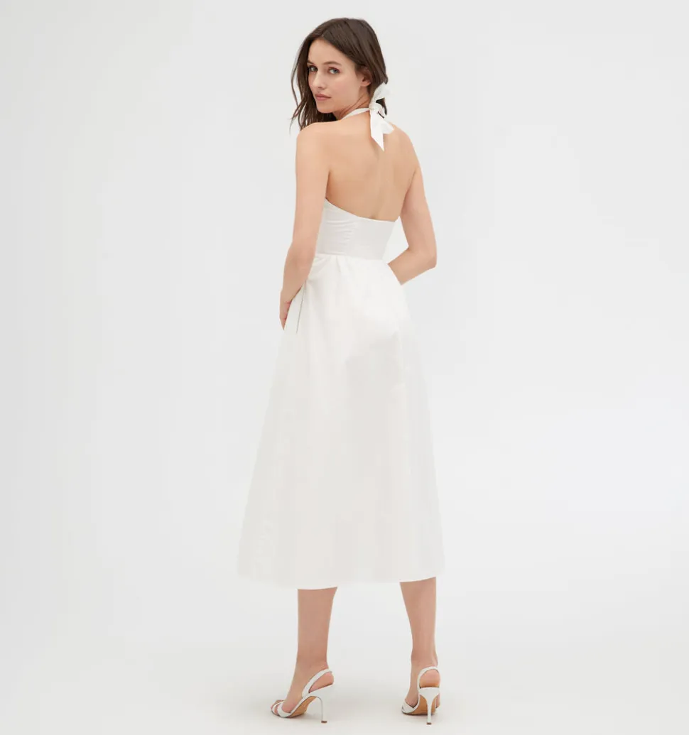 The Fleur Midi Dress in White