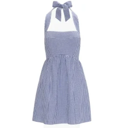 The Fleur Mini Dress in Navy Gingham