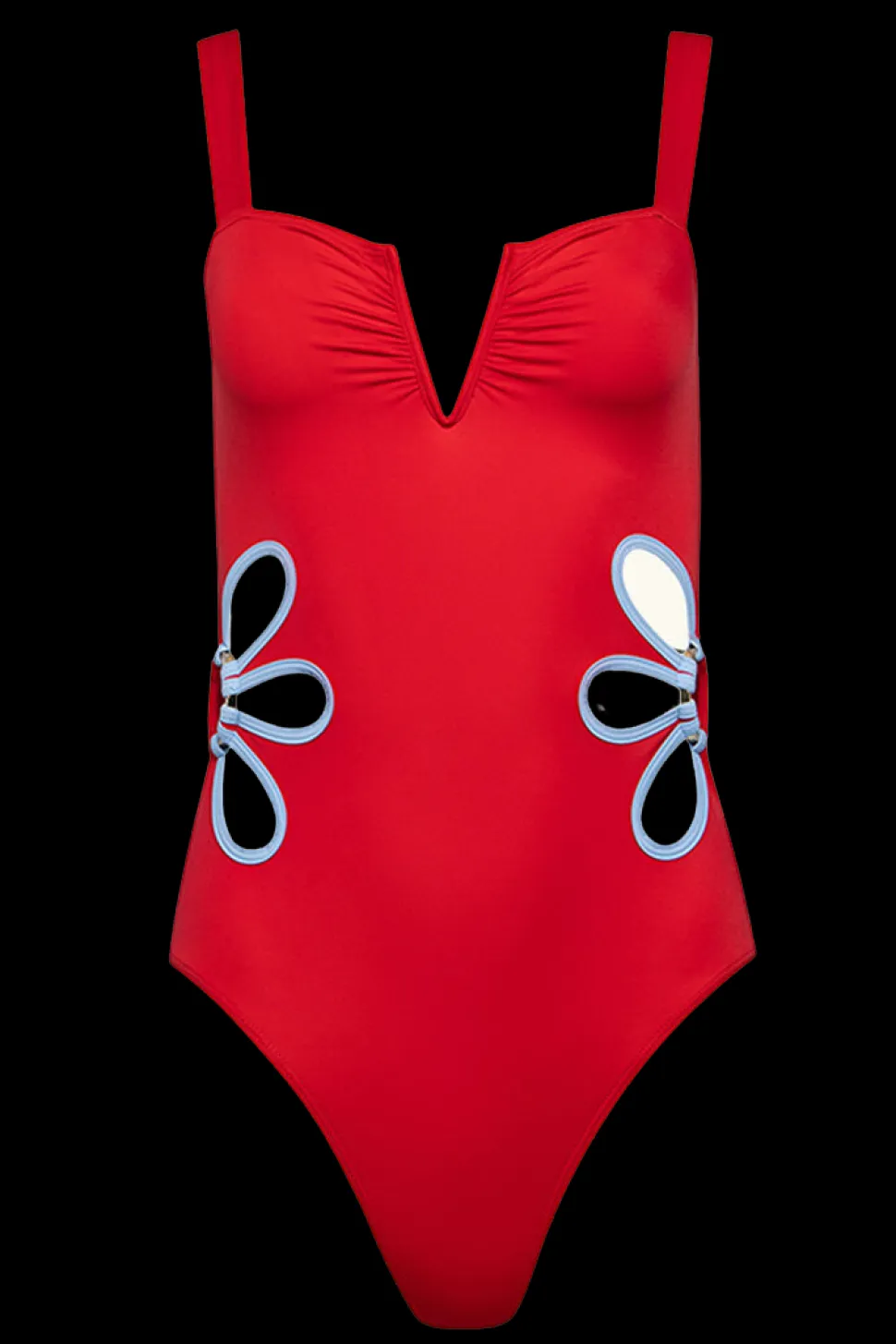 The Flora One-Piece in Poppy & Blue