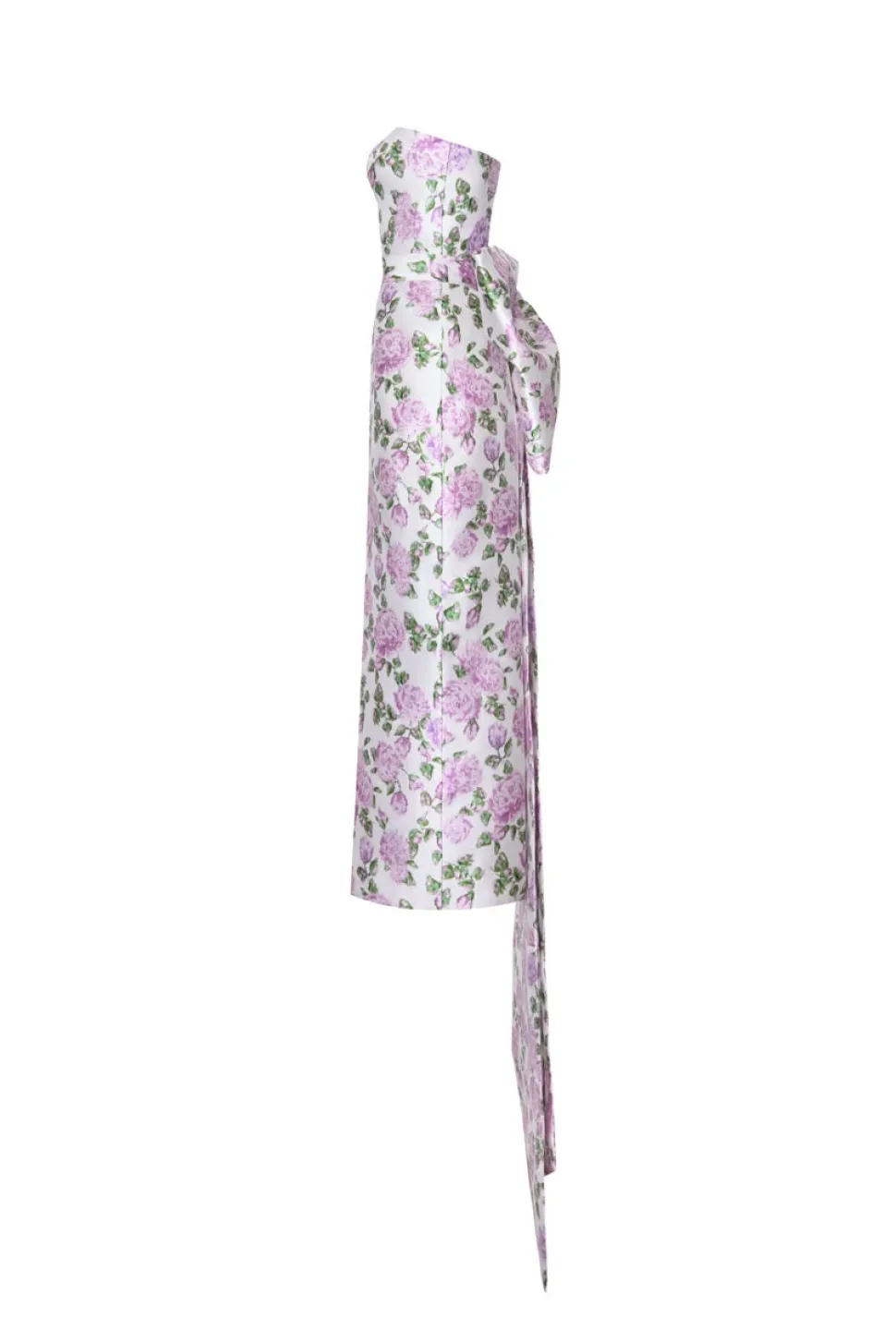 The Gabrielle Gown with Detachable Bow in Pink & Green