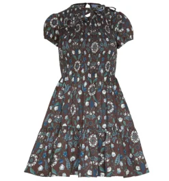 The Gia Mini Nap Dress in Chocolate Swedish Floral