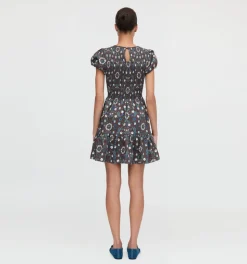 The Gia Mini Nap Dress in Chocolate Swedish Floral