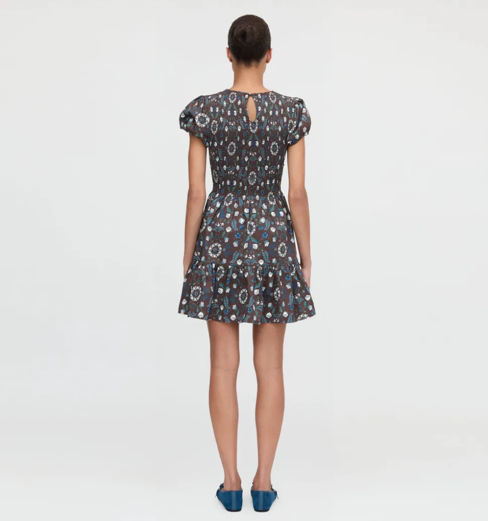 The Gia Mini Nap Dress in Chocolate Swedish Floral