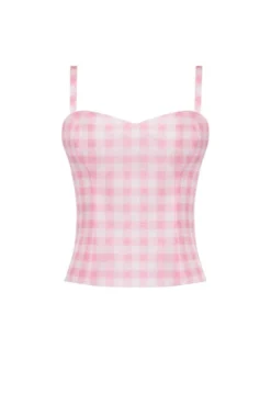 The Hannah Top in Pink & White