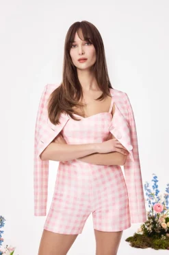 The Hannah Top in Pink & White
