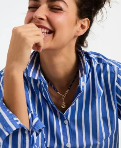 The Happy Cord Charm Necklace in Blue
