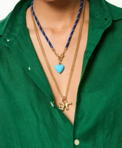 The Happy Cord Charm Necklace in Blue