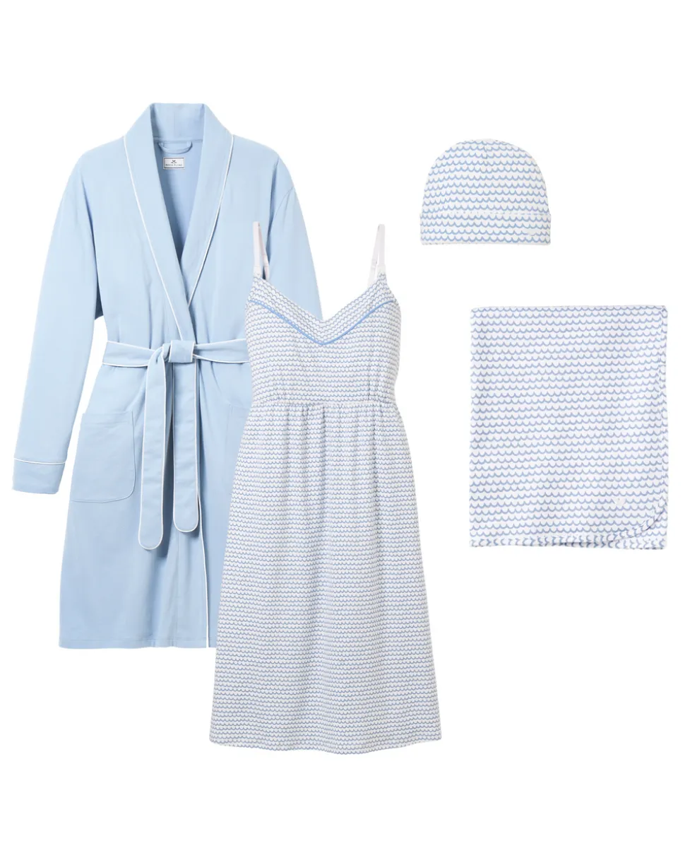 The Hospital Stay Luxe Set in Periwinkle & La Mer