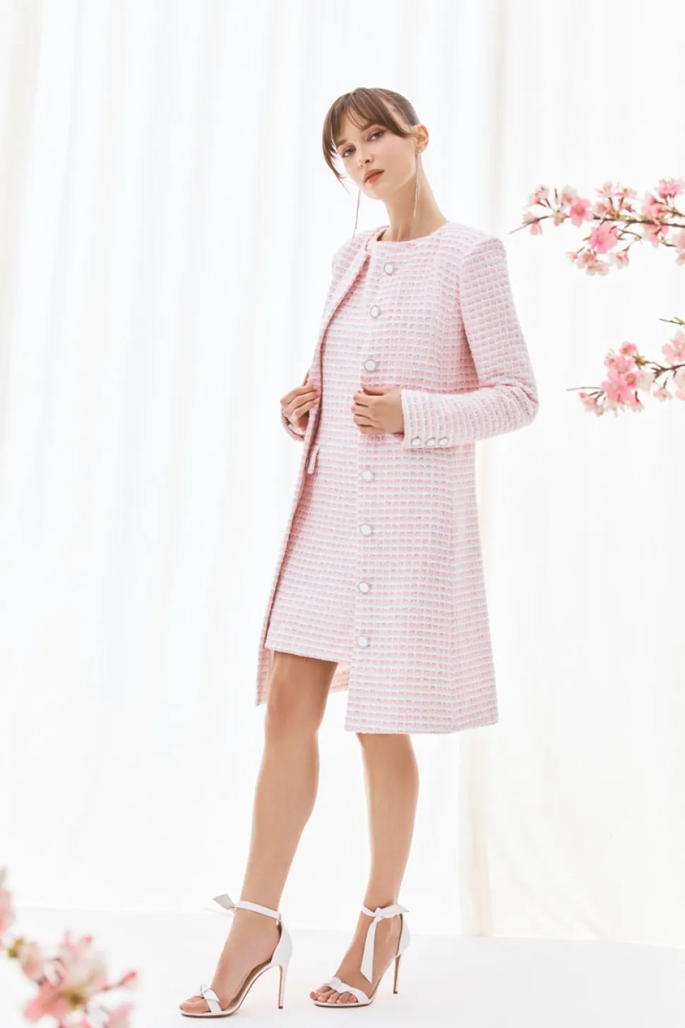 The Jessica Dress in Pink & White