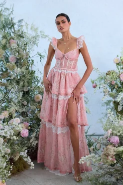 The Jolie Dress in Light Pink Tapestry Rose