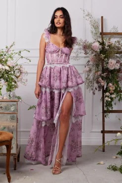 The Jolie Dress in Lilac Tapestry Rose