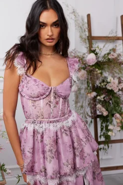 The Jolie Dress in Lilac Tapestry Rose