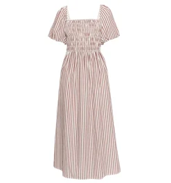 The Julia Nap Dress in Rust Stripe