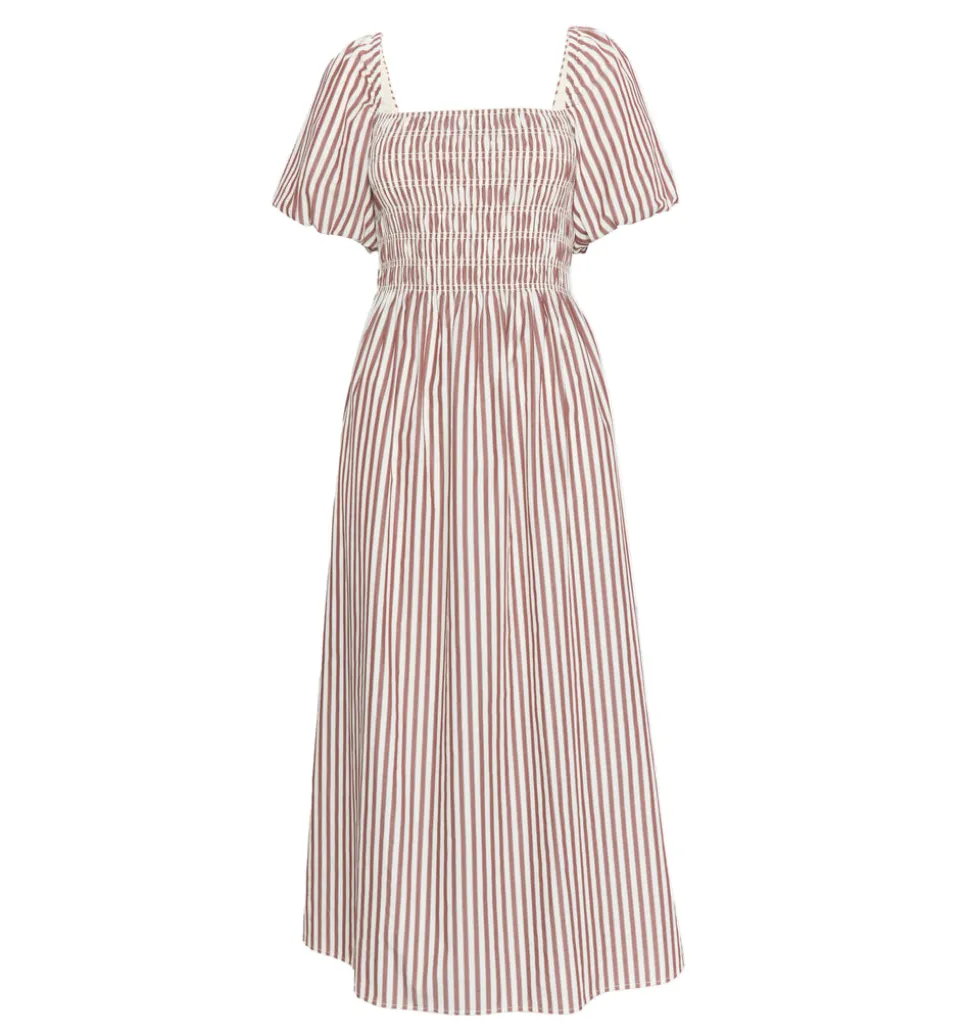 The Julia Nap Dress in Rust Stripe