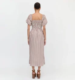 The Julia Nap Dress in Rust Stripe