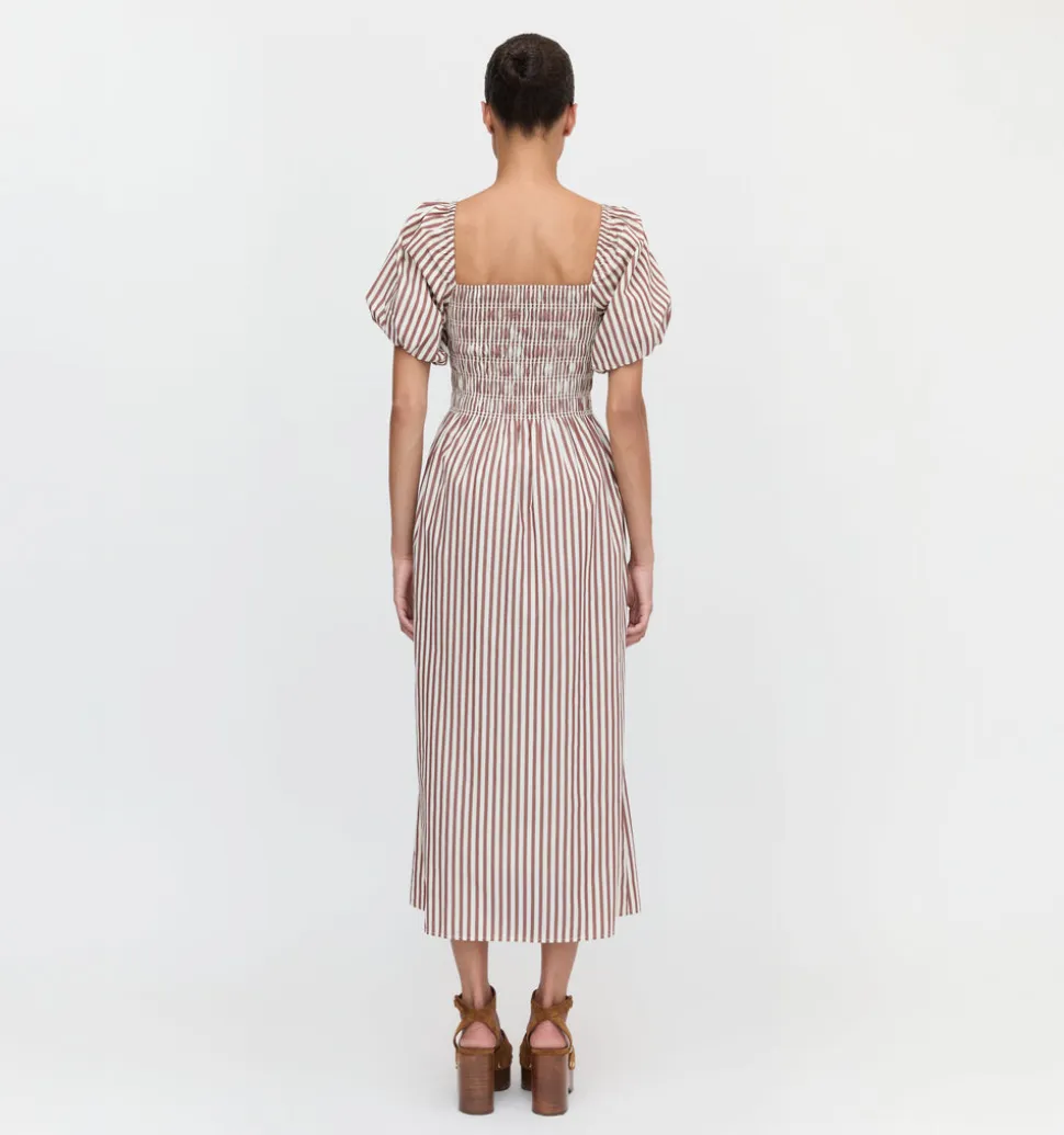 The Julia Nap Dress in Rust Stripe