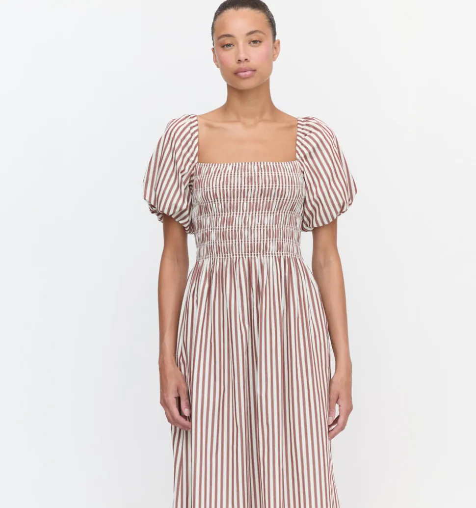 The Julia Nap Dress in Rust Stripe