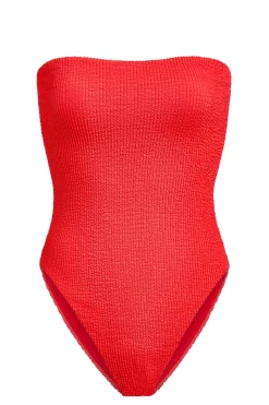 The Kauai One Piece Seersucker in Firecracker