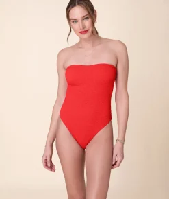 The Kauai One Piece Seersucker in Firecracker