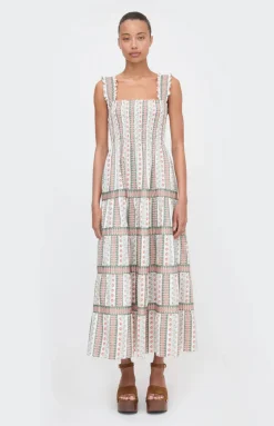 The Kimmy Nap Dress in Cosmos Floral Stripe
