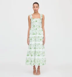 The Kimmy Nap Dress in Green Sweet Peas