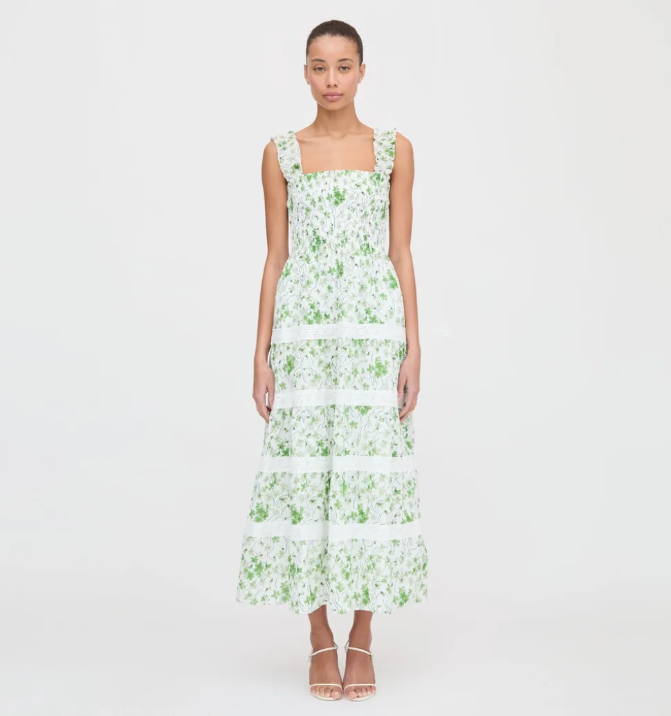 The Kimmy Nap Dress in Green Sweet Peas