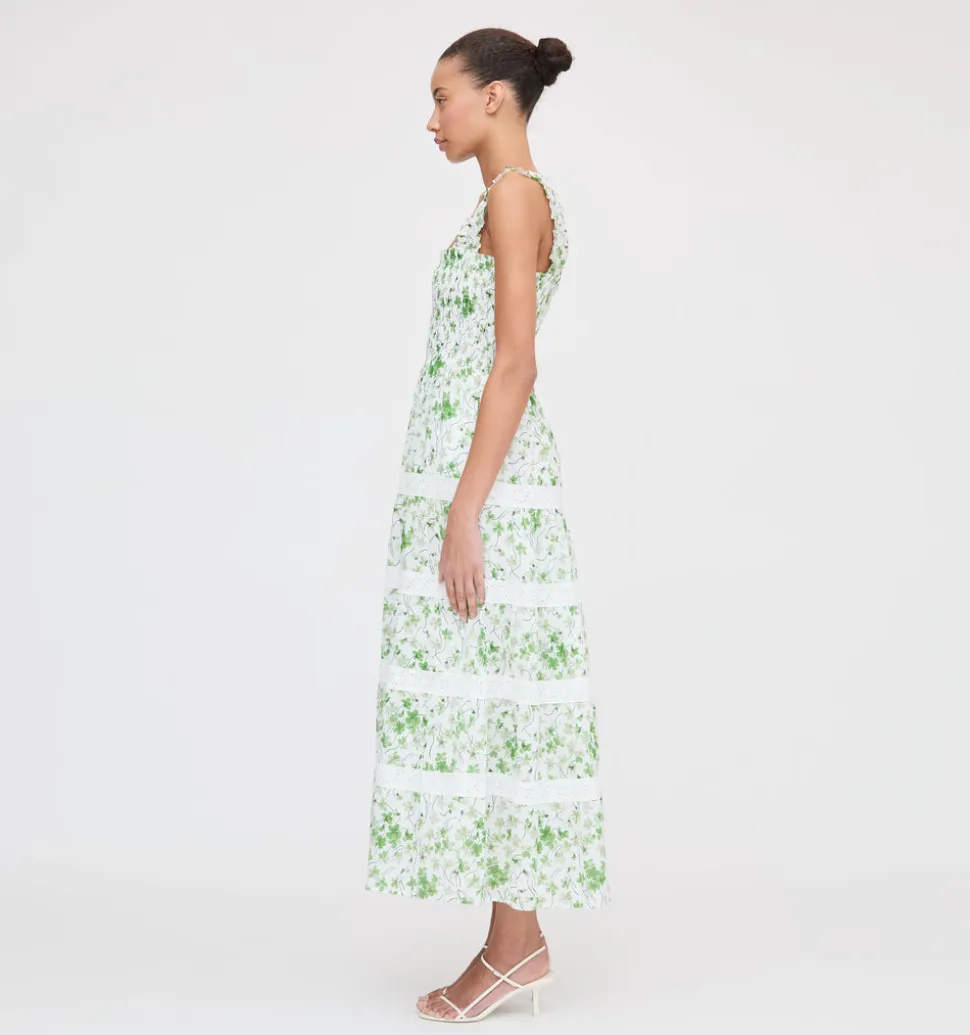 The Kimmy Nap Dress in Green Sweet Peas