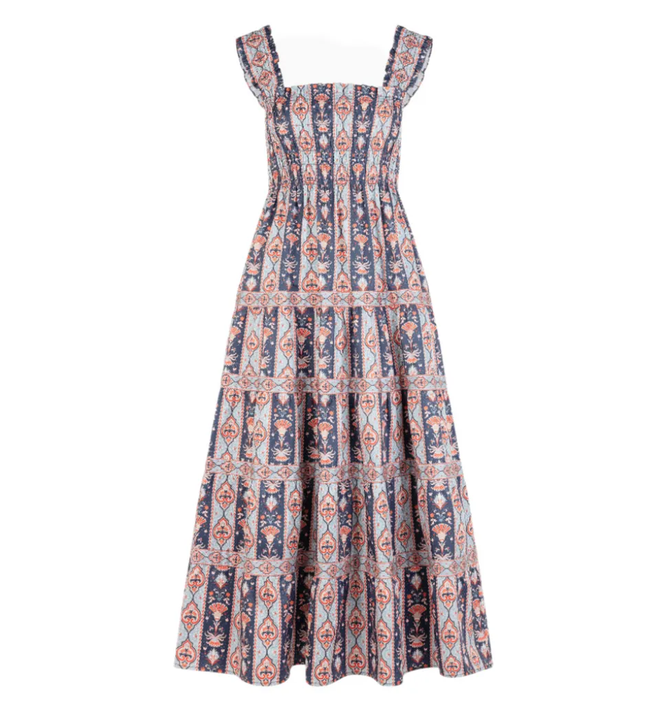 The Kimmy Nap Dress in Navy Emma Stripe