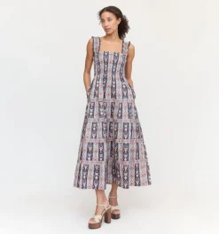 The Kimmy Nap Dress in Navy Emma Stripe