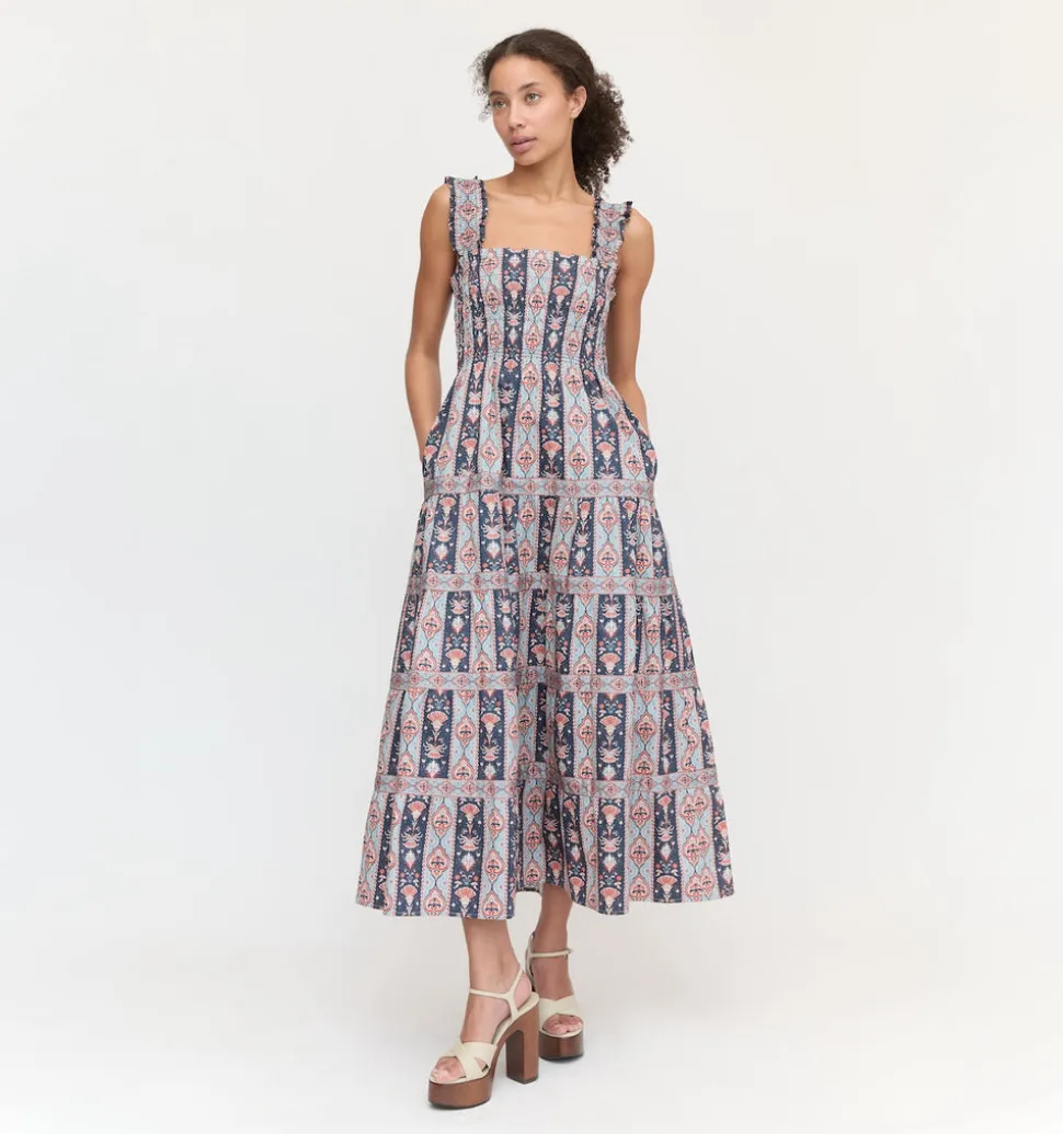 The Kimmy Nap Dress in Navy Emma Stripe