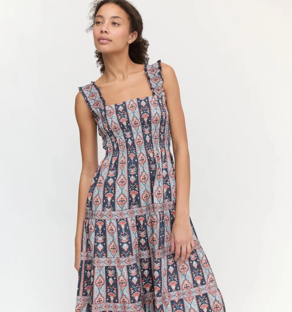The Kimmy Nap Dress in Navy Emma Stripe