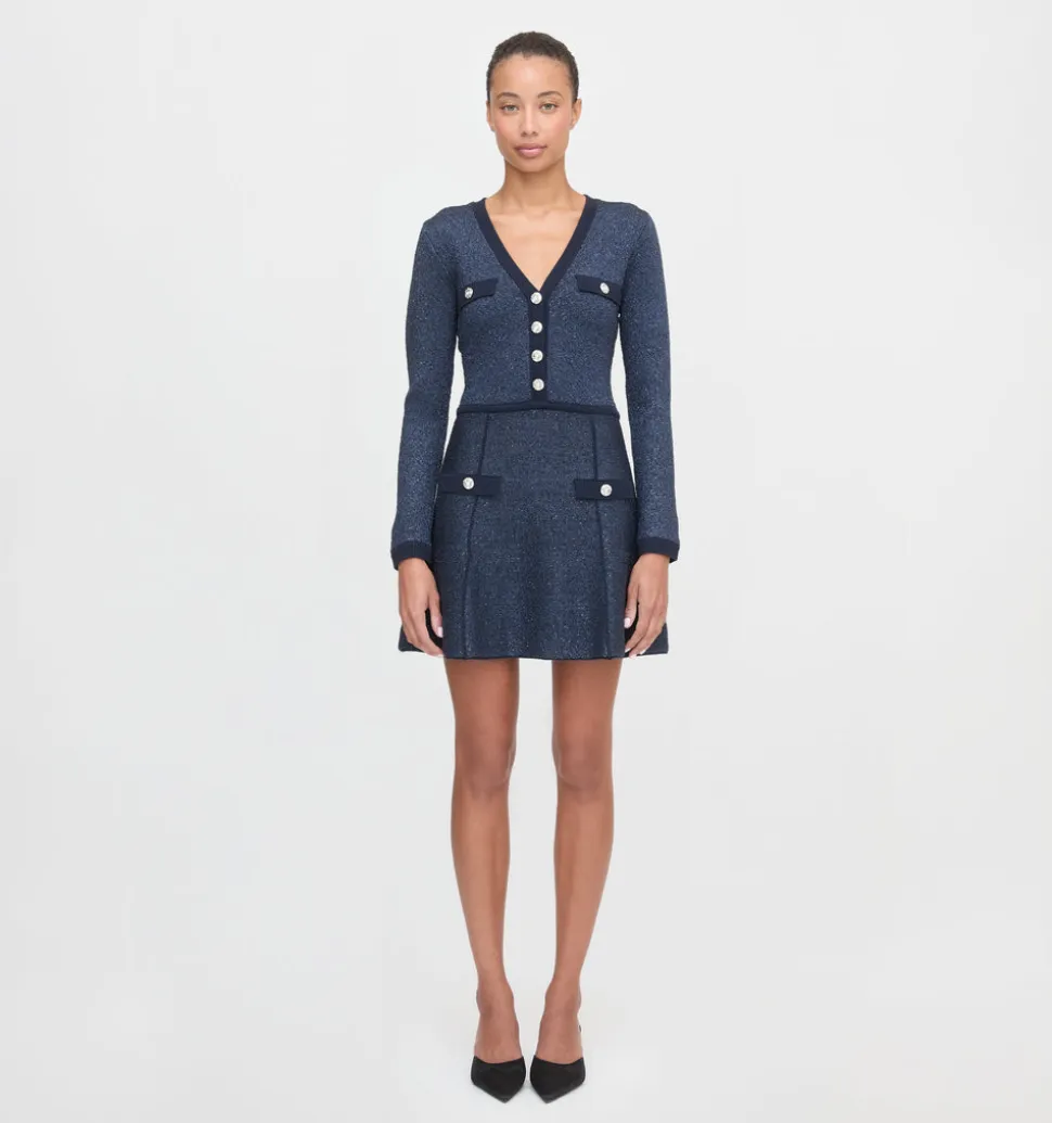 The Lana Dress in Navy Sequin