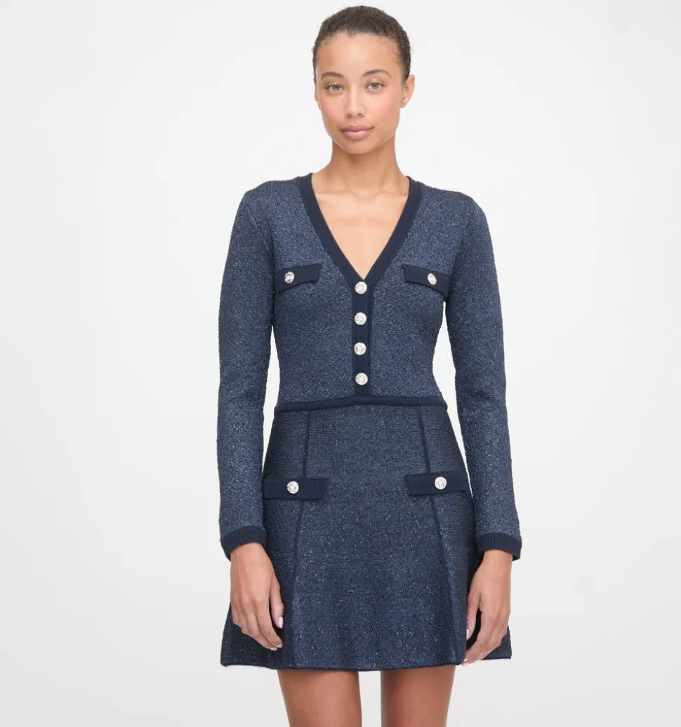 The Lana Dress in Navy Sequin
