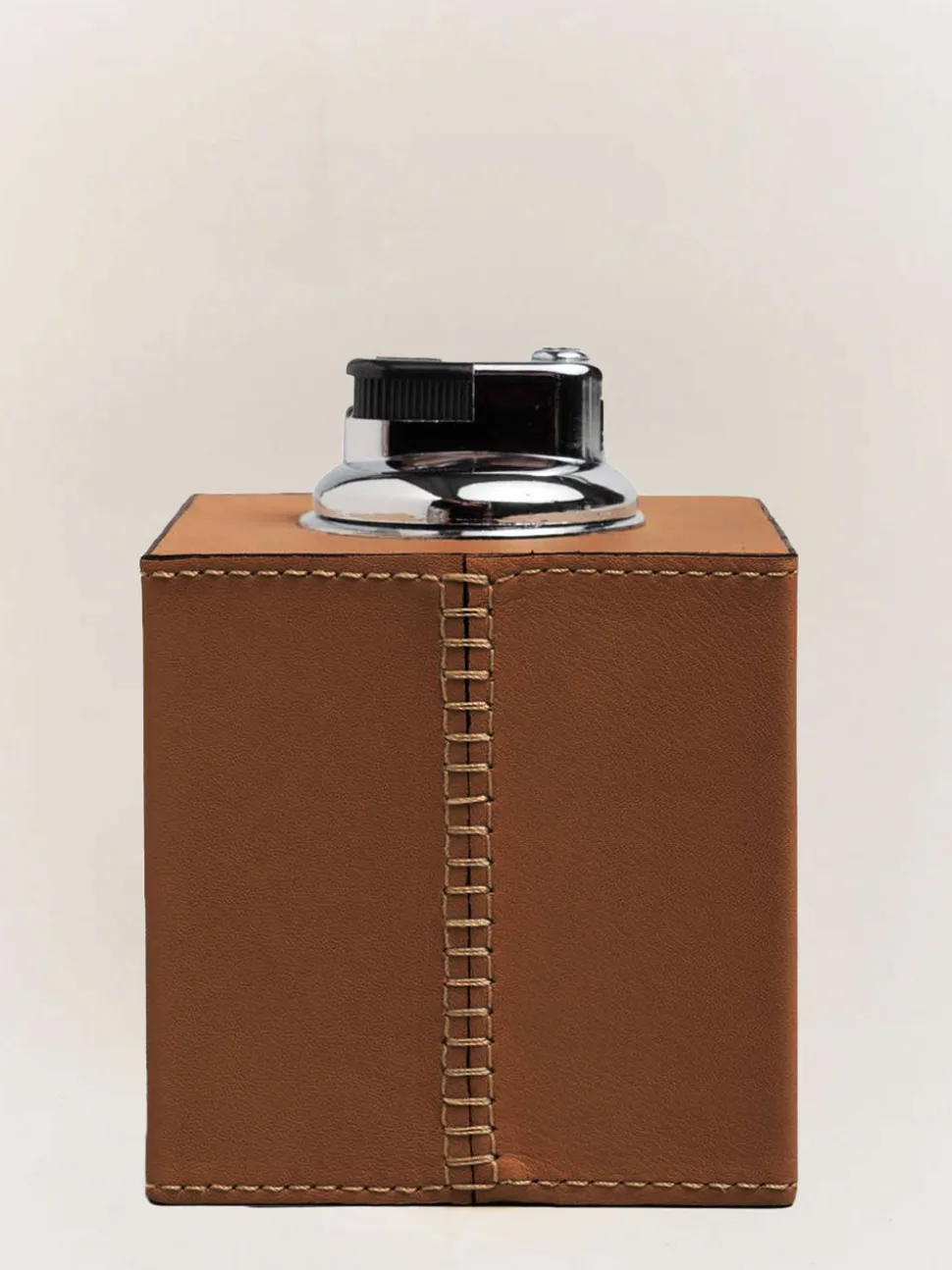 The Large Lighter in Cognac Nappa