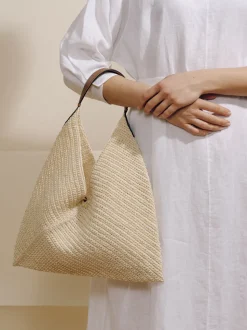 The Large Origami in Cognac & Natural Fiber