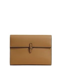 The Large Soft Clutch in Camel Nappa