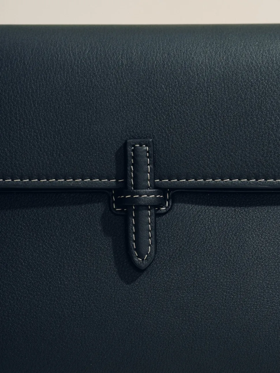 The Large Soft Clutch in Black Nappa