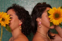 The Limoncello Earrings in Turquoise and Peridot