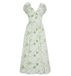 The Lucille Dress in Green Sweet Peas